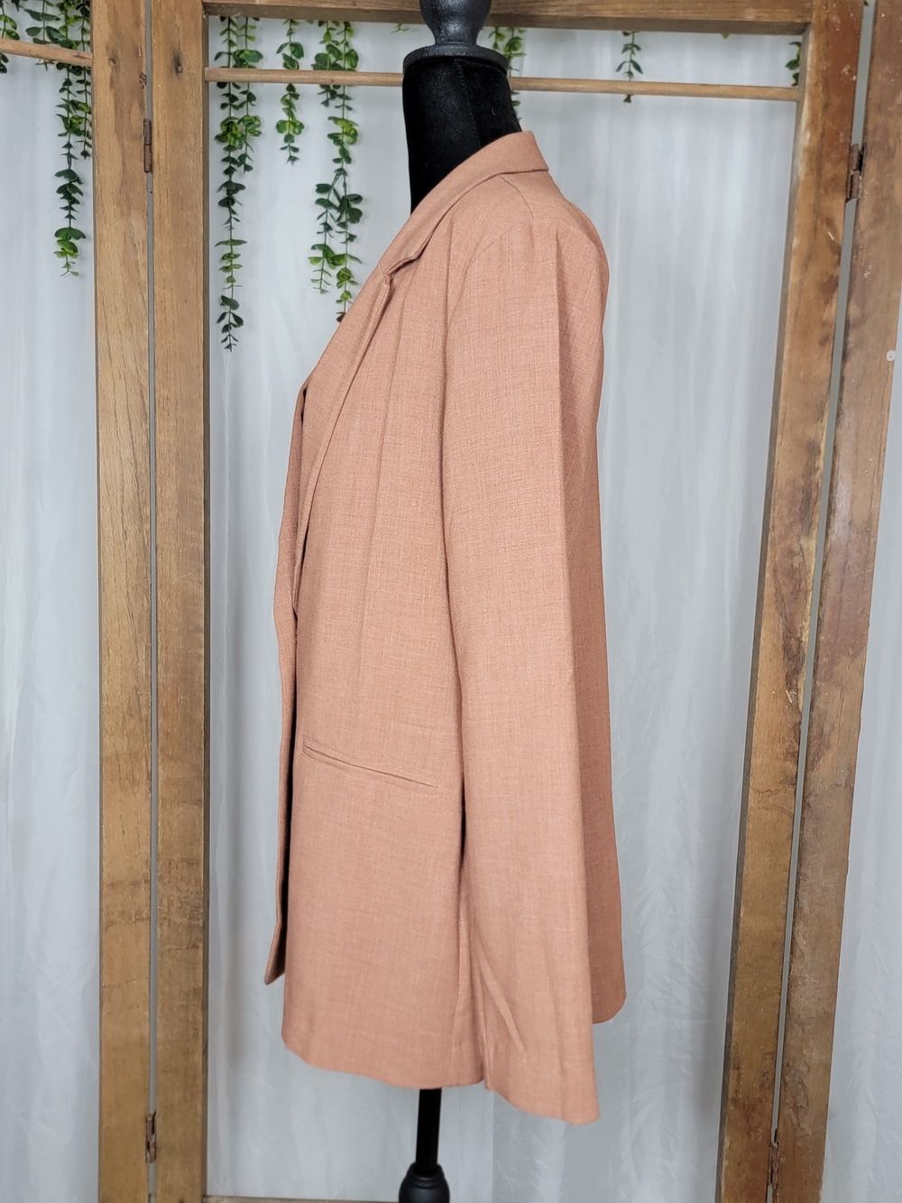 Maurices Blush Linen Blend Blazer Size Large | Coastal Grandmother Career Chic - Picture 5 of 7